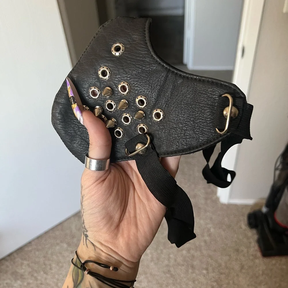 Black Studded Face Mask